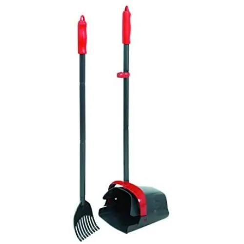 Petmate Clean Response Swivel Bin & Rake Pooper Scooper, Plastic Handle