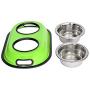Iconic Pet 4 Cup Color Splash Stainless Steel Double Diner for Dog/Cat