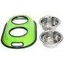 Iconic Pet 4 Cup Color Splash Stainless Steel Double Diner for Dog/Cat