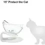 Hkapps Cat Double Food Bowl Pet Food Bowl with Stand,15° Tilted Platform, Reduce Neck Pain Perfect for Small Dog and Cat (Transparent)