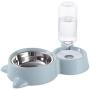 U/D Double Cat and Dog Bowls Prevent Tipping Food Bowls and Detachable Water Fountain Bowls