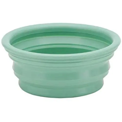 HEVEA Bowl on The go for Dogs, Foldable, Collapsible Water Bowl for Dogs. Made from Non-Toxic, Plastic-Free, BPA-Free and PVC-Free Natural Rubber. Pale Mint Holds 10oz. HEVEA Bowl on The go for Dogs, Foldable, Collapsible Water Bowl for Dogs. Made from Non-Toxic, Plastic-Free, BPA-Free and PVC-Free Natural Rubber. Pale Mint Holds 10oz.