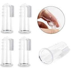 Soft Silicone Pet Finger Toothbrush, Doggy Teeth Cleaning Natural Rubber Dental Bite Resistant Chew Toys for Dogs Pets Pack of 6