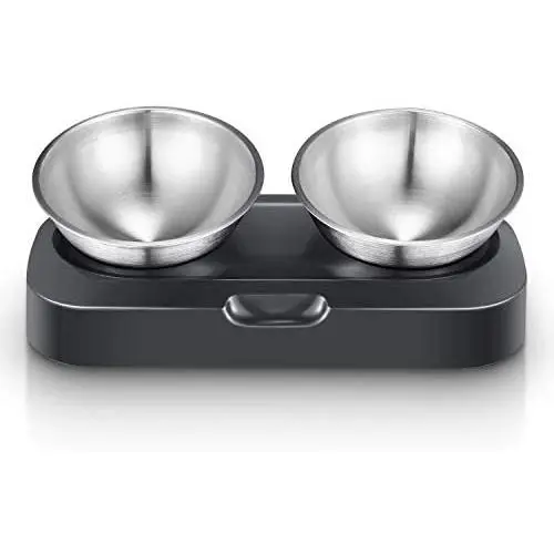 Vekonn Elevated Cat Bowl, Cat and Small Dog Food Bowl Stand, 2 Stainless Steel Cat Food Bowls, Non Slip No Spill, Healthy Eating Posture and Ergonomics for Pets Vekonn Elevated Cat Bowl, Cat and Small Dog Food Bowl Stand, 2 Stainless Steel Cat Food Bowls, Non Slip No Spill, Healthy Eating Posture and Ergonomics for Pets
