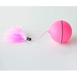 Wei&H Cat Ball, Electric Vibration Plastic Ball Automatic cat Toy Feather Pink