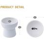 TAMAYKIM Ceramic Raised Cat Bowls, Food and Water Bowls Set for Cats, Porcelain Elevated Stress Free Feeding Pet Dish, Dishwasher and Microwave Safe, 2 Pack