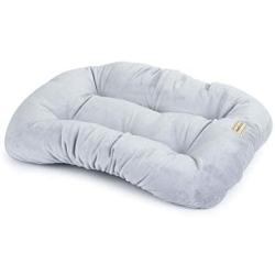 PoochPlanet DreamSpot Crate Mat, Dog Bed, Cushioned, Durable Plush, Soft, Tufted, Thick, for Crate and Kennel, Light Gray, Small (25x19)