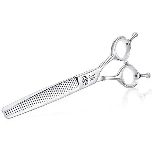 JASON 7'' Multipurpose Dog Grooming Scissors, Combines Cutting, Thinning, Blending and Texturizing Features, Reversible Pet Trimming Shears for Right Handed Groomers, JP 440C