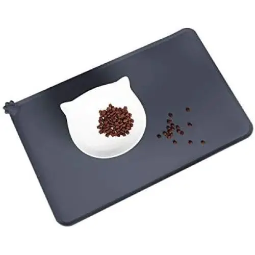 Elaikka Silicone Pet Food Mat Non-Slip Easy Clean Waterproof 19”x12”Large with Raised Edge for Dog Cat Feeding Mats Black… Elaikka Silicone Pet Food Mat Non-Slip Easy Clean Waterproof 19”x12”Large with Raised Edge for Dog Cat Feeding Mats Black…