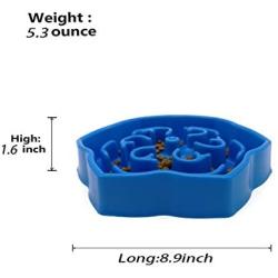 ROFTEK Food Bowl Stop Bloat Cat Slow Down Feeding Dog Hunting No Chock Feed Pet Bowl Slow Feeder Dog Bowl (Blue 3)