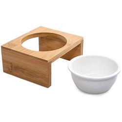 DUILU Ceramic Cat Food Bowl with Stand Raised Cat Food Feeding Bowl-Easy to Clean