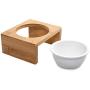DUILU Ceramic Cat Food Bowl with Stand Raised Cat Food Feeding Bowl-Easy to Clean
