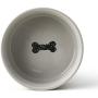 PetRageous 17002 Classy Bones Two-Tone Stoneware Dishwasher Safe Dog Bowl 1.5-Cup 5-Inch Diameter 2-Inch Tall for Small and Medium Dogs and Cats, 12-Ounce, Gray