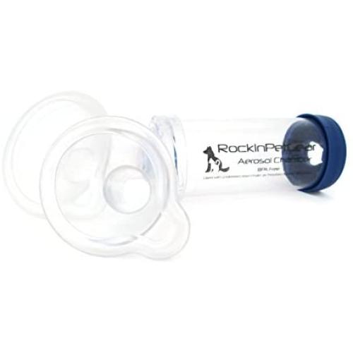 Cat or Dog aerosol Inhaler Spacer Chamber To Help With Breathing For Feline And Canine With Asthma 2 Sizes Of Mask, Will Fit All Cats And Small To Medium Dogs Used With Metered Dose Inhalers For COPD