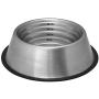 Indipets Stainless Steel Capacity Measurement Dog Bowl - Volume Marking, No-Tip, Anti-Skid Dish