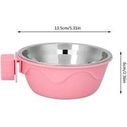 Yutiny Pet Food Water Bowl Stainless Steel Food Hanging Bowl Puppy Kitty Dog Parrot Bird Pet Drink Water Bowl Dish Crates Cages Hanging Feeder Bowl