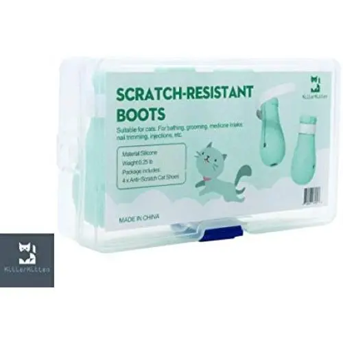 KillerKitten Anti-Scratch Cat Boots Silicone Pet Grooming Scratching Restraint Booties Kitten Cat Claws Cover for Home Bathing, Shaving Checking Treatment KillerKitten Anti-Scratch Cat Boots Silicone Pet Grooming Scratching Restraint Booties Kitten Cat Claws Cover for Home Bathing, Shaving Checking Treatment