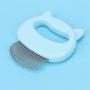 Enrilior Pet Grooming Comb, Cat Dog Massage Shell Hair Removal Shedding Cleaning Brush (Blue)
