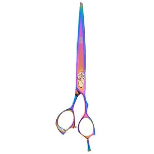 ShearsDirect Japanese 440C Stainless Steel Rainbow Titanium Grooming Shear, 8-Inch ShearsDirect Japanese 440C Stainless Steel Rainbow Titanium Grooming Shear, 8-Inch
