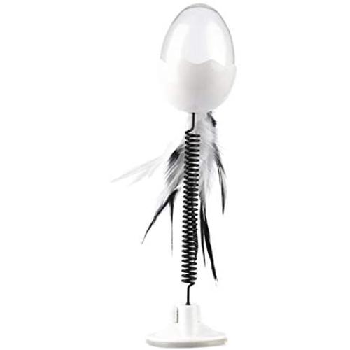ocijf179 Cat Spring Ball Toy Tumbler Swinging Spring Ball Flash Teasing Toy with Bell Feather Cat Pet Toy - Green