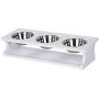 PAWLAND Raised Cat Bowls Elevated Stainless Steel Dog Cat Bowls with Stand Pet Feeder Food Water Bowls for Cats and Small Dogs