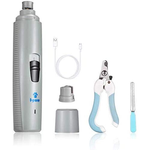 I-pure items Dog Nail Grinder, Electric Dog Nail Trimmer Clipper, 2 Speed Pet Nail Grinder for Dogs Grooming Kit, Rechargeable Painless Cat Paws File Grooming & Smoothing for Small Medium Large Dogs
