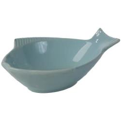 One for Pets 5.5-Inch Fish Shaped Cat Dish Pet Bowl, Small, Light Blue