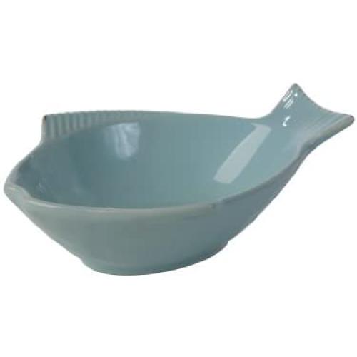 One for Pets 5.5-Inch Fish Shaped Cat Dish Pet Bowl, Small, Light Blue