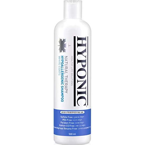 HYPONIC Hypoallergenic Natural Therapy Dog Shampoo for White Coats | No Conditioner Required | Certified Hypoallergenic | Natural, Safe & No Harmful Chemicals | Sulfate & Paraben-Free 16.9oz (500ml)