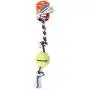 Mammoth Flossy Chews Color 3 Knot Tug w/Tennis Ball – Premium Cotton-Poly Tug Toy for Dogs – Interactive Dog Tug Toy – Rope Dog Toy with Tennis Ball