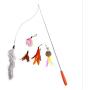 Earlyad Cat Toys, Funny Cat Stick Pet Toys, Three-Section Telescopic Stick with 5replacement Head Set