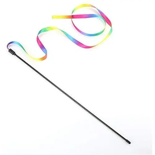 Cute Rainbow Ribbon Tease Cat Rod,Funny Colorful Teaser Wand Cats Interactive Stick Cat Toys Pet Toys Cat Supplies(5 Pcs) Cute Rainbow Ribbon Tease Cat Rod,Funny Colorful Teaser Wand Cats Interactive Stick Cat Toys Pet Toys Cat Supplies(5 Pcs)