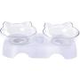 Love Dream Cat Food Bowls, Elevated Cat Food Water Bowls, 15° Tilted Raised Cat Bowls with Stand Stress-Free Suit for Cats Small Dogs