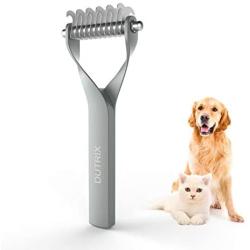 DUTRIX Pet Grooming Brush 2 Sided Grooming Rake for Cats & Dogs &Horses Deshedding Mats & Tangles Best Dematting Tool for Short Medium Long Haired