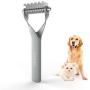 DUTRIX Pet Grooming Brush 2 Sided Grooming Rake for Cats & Dogs &Horses Deshedding Mats & Tangles Best Dematting Tool for Short Medium Long Haired