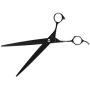 ShearsDirect Japanese 440C Black Titanium Cutting Shear Off Set Handle Design with Gem Stone Adjustable Tension, 8.0-Inch