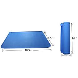 Scmkd Dog Cat Feeding Mat Silicone Pet Food Mat Non-Slip Cat Dog Bowl Mat Easy Clean Raised Edges Cat Dog Mat for Food and Water