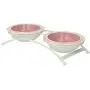 PetRageous 44355 Toftee’s Paws Diner with Two 1-Cup Dishwasher Safe Stoneware Bowl Capacity 10.75-Inch Length 2.25-Inch Tall for Extra Small and Small Dogs and Cats, White Diner with Pink Bowls PetRageous 44355 Toftee’s Paws Diner with Two 1-Cup Dishwasher Safe Stoneware Bowl Capacity 10.75-Inch Length 2.25-Inch Tall for Extra Small and Small Dogs and Cats, White Diner with Pink Bowls