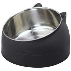 Sorlakar Stainless Steel Cat Bowls,15°Tilted Cat Dog Bowl Removable Water Food Feeder Bowl,Non-Skid & Non-Spill for Small Medium Large Cats Dogs