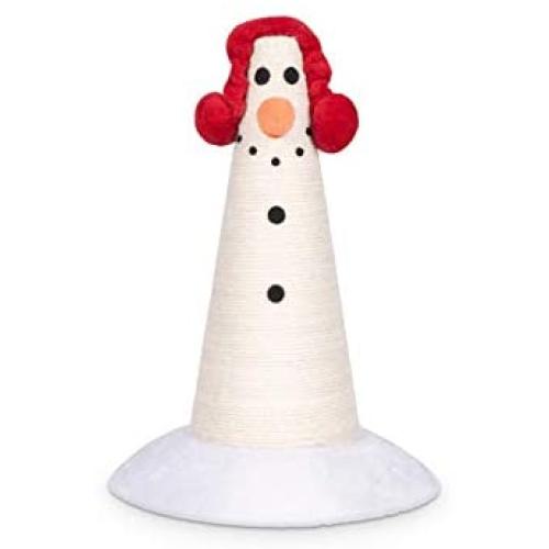 ZEZE Olaf Cone Shape Woven Rope CAT Scratcher(Scratching Post/Cat Toy/Indoor/Cat Furniture/Cat Supplies/Cat Exercise/Sisal Rope/Halloween/Thanksgiving for Your Loving Pets