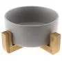 Micro Traders 2Pcs Ceramic Cat Dog Bowl, with Bamboo Elevated Stand for Puppy Kitten Pet Raised Feeder Gift Dishwasher-Safe Grey Micro Traders 2Pcs Ceramic Cat Dog Bowl, with Bamboo Elevated Stand for Puppy Kitten Pet Raised Feeder Gift Dishwasher-Safe Grey