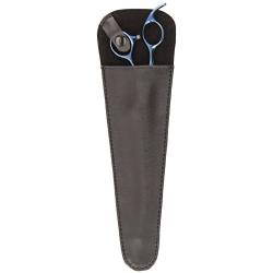 ShearsDirect Japanese 440C Curved Blue Titanium Cutting Shears with Pink Gem Stone Tension and Anatomic Thumb, 9.0-Inch