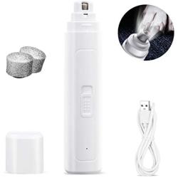 Qukpa Dog Nail Grinder Upgraded with 2 Lights,Professional 2-Speed Electric Rechargeable Pet Nail Trimmer for Small Medium Large Dogs & Cats & Pets Low Noise,Quiet Paws Grooming with 3 Grinding Ports