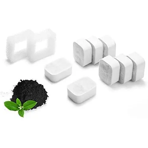 iPettie Replacement Filters for Tritone & Fiumi Ceramic Pet Water Fountain, 8PCS Carbon Filters and 2PCS Foam Filters iPettie Replacement Filters for Tritone & Fiumi Ceramic Pet Water Fountain, 8PCS Carbon Filters and 2PCS Foam Filters