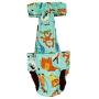 Barkertime Premium Waterproof Dog Diaper Overall - Made in USA - Forest Buddies on Teal Escape-Proof Premium Waterproof Dog Diaper Overall