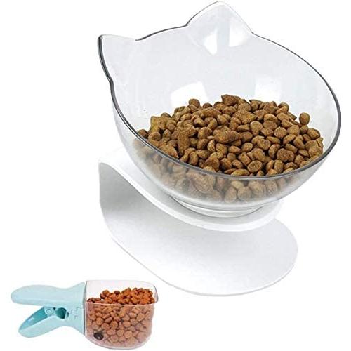 ljfjf Cat Bowls,Non Slip Cat Bowl with Stand Cat Feeding Bowls Plastic Raised Cat Bowls for Kittens Cat Water Bowls Suitable Cats. (Color : -)