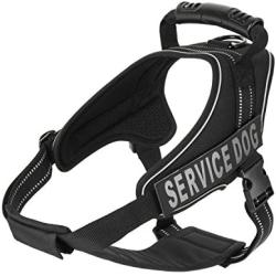 Service Dog Vest Harness - Military Grade Assistance Dog Harness with Removable Reflective Patches - Comfortable & Safe - Handle for Maximum Training, Walking Control (Free ADA Card Download)