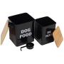 Pethiy Dog Food and Treats Storage tin Containers Set with Scoop for Dogs-Tight Fitting Wood Lids-Coated Carbon Steel-Storage Canister Tins