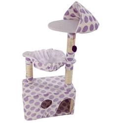 47'' Cat Tree Tower Condo Furniture Scratching Climb Holder Purple Big Point