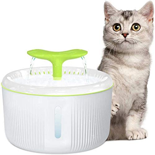 THMY Pet Water Fountain 2L Automatic Cat Water Dispenser with Water Level Window, Flower Style Water Drinking Fountain with LED Light for Cats Dogs THMY Pet Water Fountain 2L Automatic Cat Water Dispenser with Water Level Window, Flower Style Water Drinking Fountain with LED Light for Cats Dogs